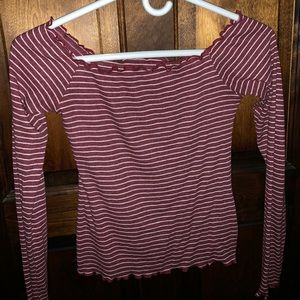 Stripped of the shoulder shirt